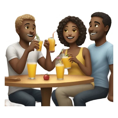happy friends enjoying drinks sticker