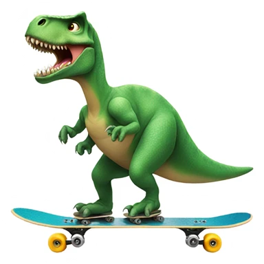dinosaur riding a skate board sticker
