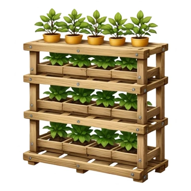 Deep Plant rack made from the wood of old oak pallets  sticker