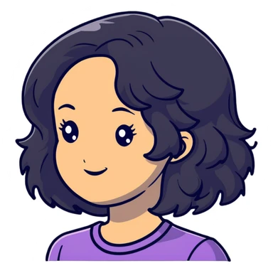 light skinned girl with dark wavy hair sticker