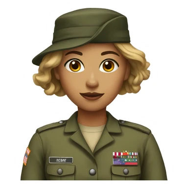 Military girl sticker