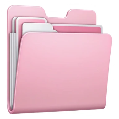 Mac folder icon in extremely light pink, almost white with just a hint of pink, very pale pink color sticker