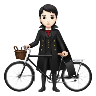 vampire stand with bicycle. sticker