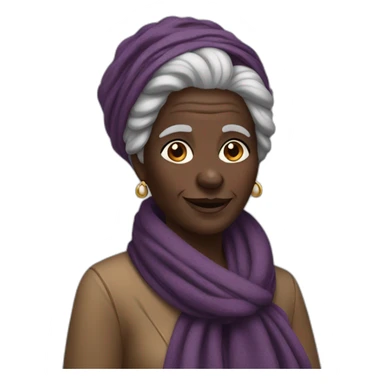 Beautiful darkskin old woman with scarf on her hair sticker