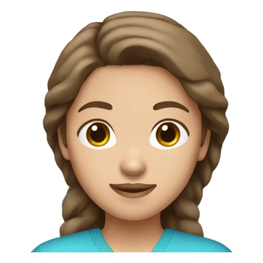 nurse with brown hair in blue scrubs  sticker