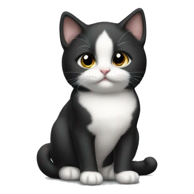 Fat Tuxedo kitten standing  sticker