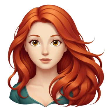 beautiful woman with long flowing red hair sticker