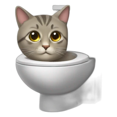 Un chat au toilette sticker
