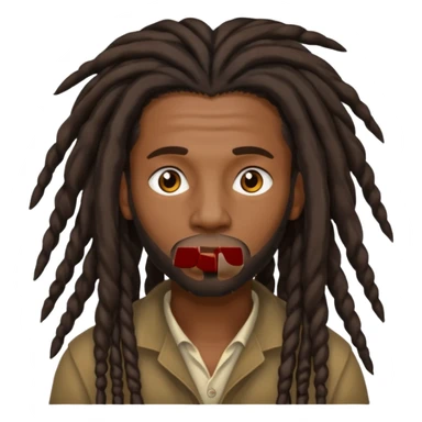 a black man with long dreadlocks sticker