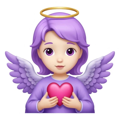 love cupid purple cute no human, an angel with heart, a withe angel like a baby sticker