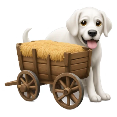 Dog in front of a wagon sticker