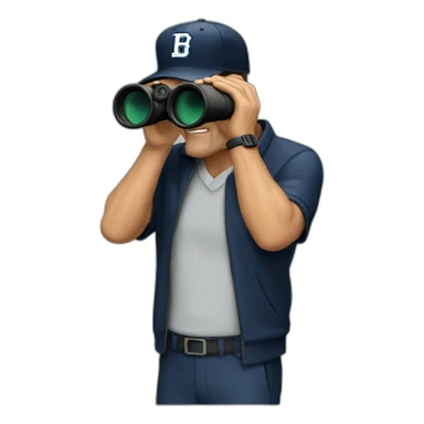 jim harbaugh with binoculars sticker