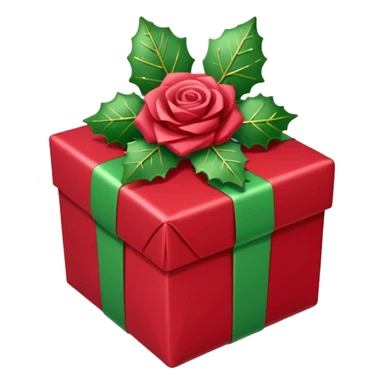 christmas gift with mistletoe magic color and peppermint rose color bow sticker