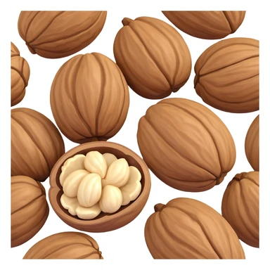 large walnut kernel, realistic sticker