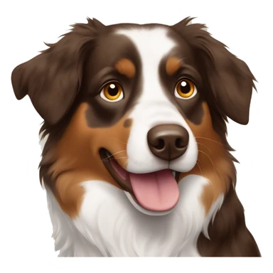 brown tri australian shepherd  sticker