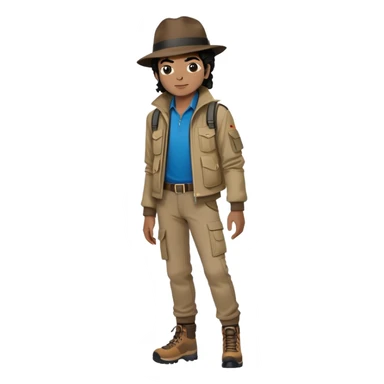 michael jackson full body wearing hiking clothes  sticker