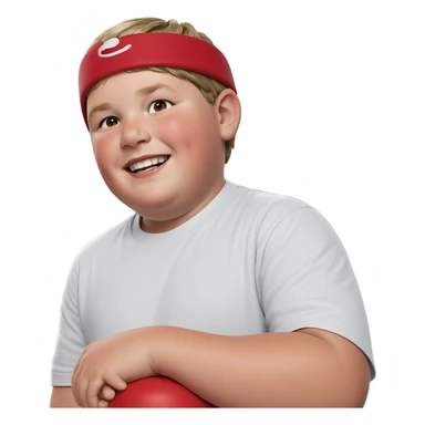 smiling boy in red hat sticker