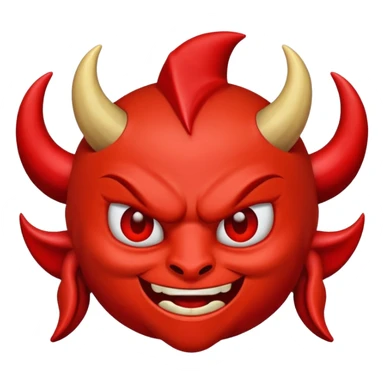 un diablo feliz con unos dedos groseros en los lados sticker