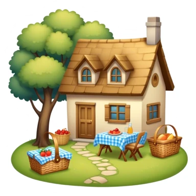 Cozy cottage Picnic basket sticker