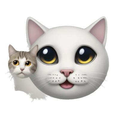 moon and cat combined sticker