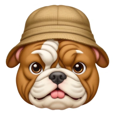 Bulldog with funny hat sticker