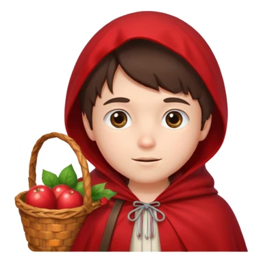 brunete boy little red riding hood sticker