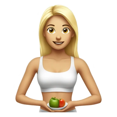 A perfect girl eating healthy in a yoga set sticker