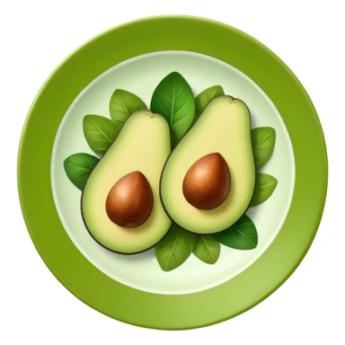 A stylized salad plate in greens or avocado with the hashtag #VogueBody. sticker
