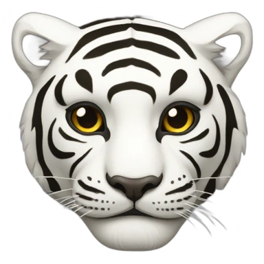 white tiger Japanese mask sticker