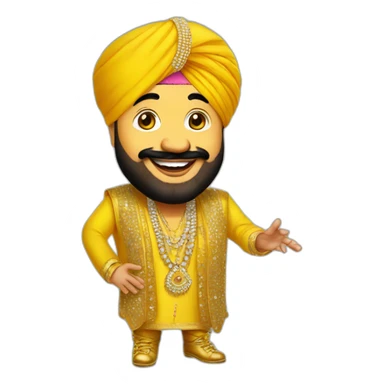 Yellow daler mehndi sticker