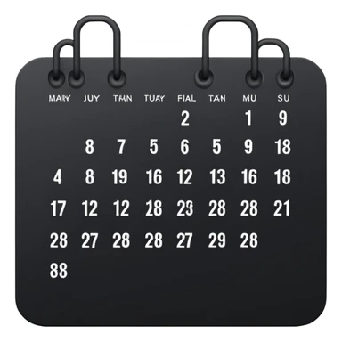 payment schedule — a black matte calendar minimum details sticker