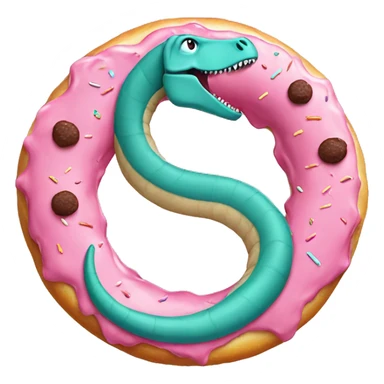 Long neck Dinosaur in a doughnut ring  sticker