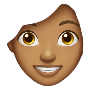 Beautiful tan skin women, long hair,smile sticker