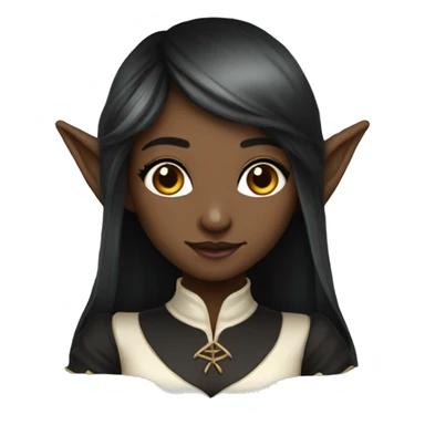 female elf fantasy black dress sticker