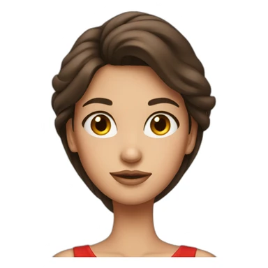 Brunette girl that looks like a model in a long red dress sticker