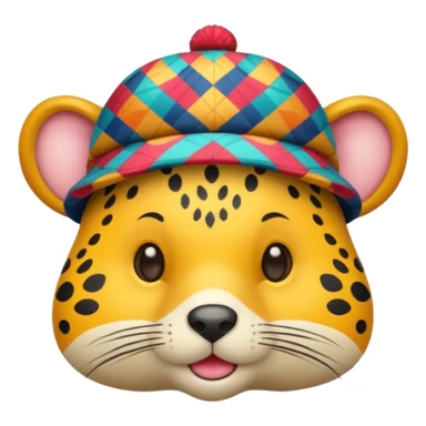 animal wearing patterned hat  sticker