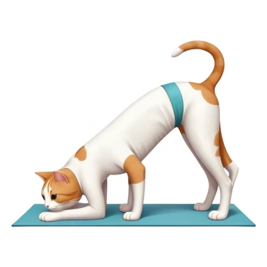 cat in downward dog yoga pose, triangle pose with raised hips sticker