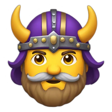 Purple and Yellow mustach Viking sticker