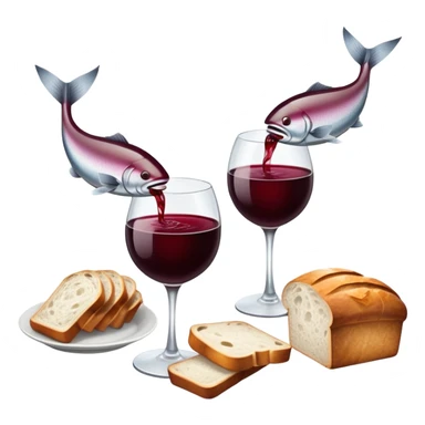 2 glasses of wine, 2 fishes and 5 loaves and make it chic sticker