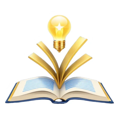A navy blue productivity book with gold details, chart with upward trend aura, radiating productivity, strategy, and success in motion- sticker