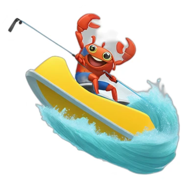 Crabs waterskiing sticker