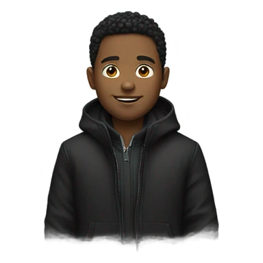 smiling boy in black jacket sticker