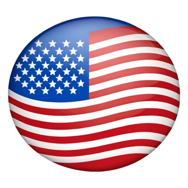USA flag in a circle shape sticker