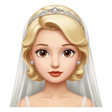 blonde model with brown eyes, 1950's bride  sticker