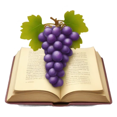Book with grapes on top sticker