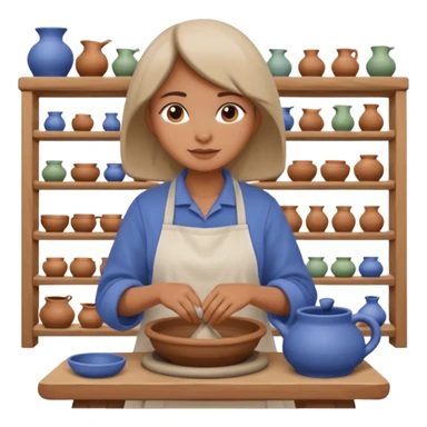 Pottery Wheel Artist woman  sticker