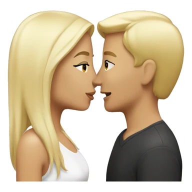 Couple kissing Blonde and brunette sticker