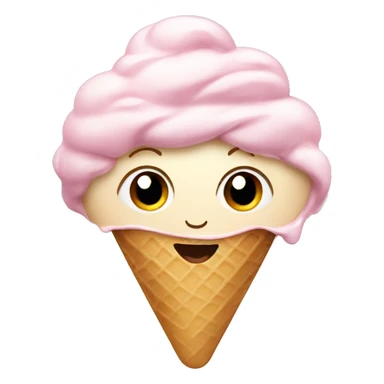 Ice cream with a girl face  sticker