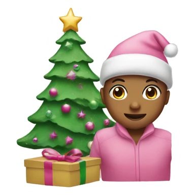 Pink & green Christmas  sticker