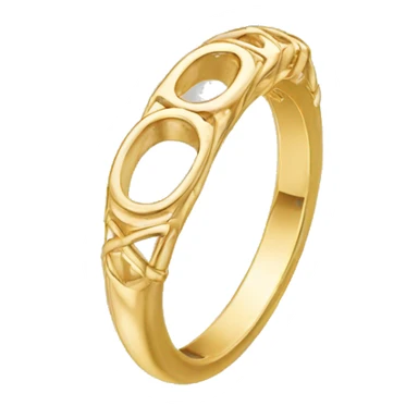Oval trilogy gold ring sticker